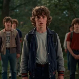 film still of!!!!! john dunbar!!!!! as jim hopper in the upside down in stranger things, 4 k