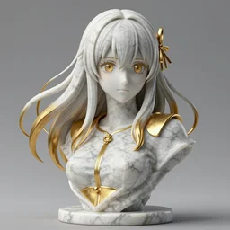 artistic render of reimu hakurei, by alessio albi, marble, gold, 4 k, 8 k, ultra realistic, hyperrealistic, extreme details, unreal engine 5, masterpiece