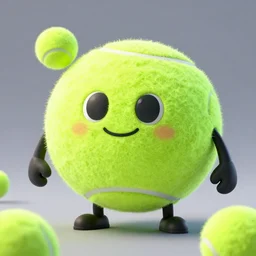 high quality 3 d render cyberpunk very tennis ball monsters highly detailed, unreal engine cinematic smooth, in the style of detective pikachu, basil gogos, chalk, low angle, uhd 8 k, sharp focus, illustrated by basil gogos
