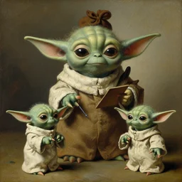 3 d littlest pet shop yoda, master painter and art style of noel coypel, art of emile eisman - semenowsky, art of edouard bisson