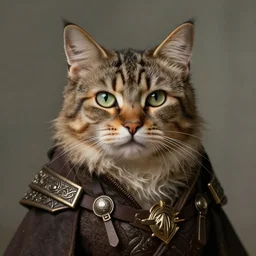 a cat portrait as a dnd character fantasy art.
