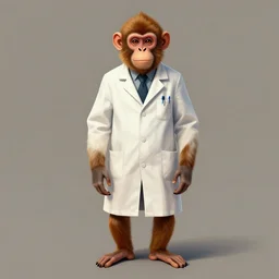 full body portrait of a monkey scientist, artwork by gaston bussiere, craig mullins, trending on artstation, monkey dressed as a scientist