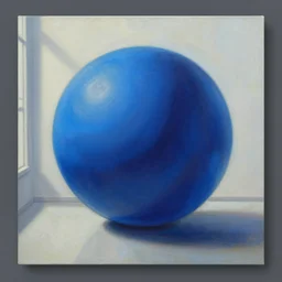 a painting of a blue object in a room, concept art by Noah Bradley, trending on polycount, altermodern, concept art, official art, tesseract
