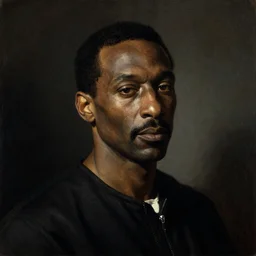 Wesley Snipes masterpiece portrait painting by Caravaggio, Chiaroscuro lighting