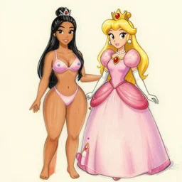 milt kahl sketch of victoria justice with kim kardashian body as princess daisy from super mario bros