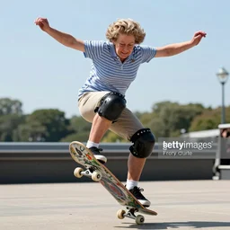 queen elizabeth doing tricks on a skateboard, getty images watermark