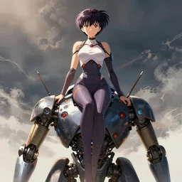 a fullbody portrait of motoko kusanagi on top of a tachikoma : : stand alone complex, ghost in the shell, netflix : : by ilya kuvshinov, rossdraws, artgerm, sola digital arts, anti aliasing, raytracing : :