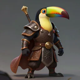 a toucan warrior, style of arcane series, digital art, trending on art station