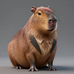 a high quality photo of an antropomorphic capybara wearing a suit, 3d scene, render, ultra realistic, Greg Rutkowski, artstation, cgsociety, unreal engine