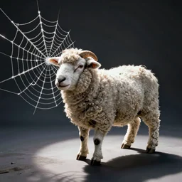 sheep made of spyder web beautiful one line