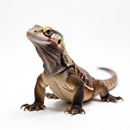 tiny komodo dragon, high detail photograph, full body, isolated on a pure white background, centered, entire subject in frame, sharp focus, soft studio lighting