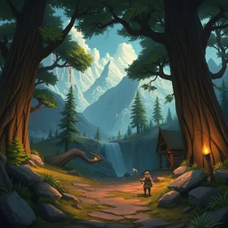 photo cartoon illustration comic manga painting of national park environement : 6 fantasy environement, digital painting, volumetric lighting by feng zhu, 3 d alejandro alvarez alena aenami artworks in 4 k beeple, by thomas kinkade hearstone league of legends dofus overwatch