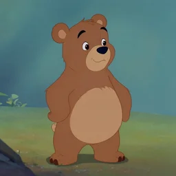 film still vintage disney animation style of the main character bear balou in the classic disney film talespin
