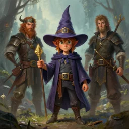 a little wizard, by justin gerard and chris dunn, fantasy, digital art, realistic painting, dnd, very detailed, trending on artstation