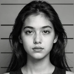 identikit picture of a criminal, low detail, low face, mugshot, b & w, composite drawing
