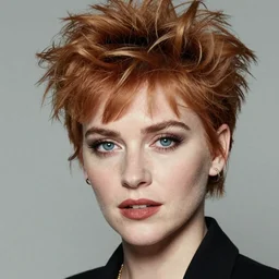 portrait of a beautiful Christina Hendricks with 1980s punk hairstyle by Mario Testino (1980), close up, detailed, award winning, Sony a7R