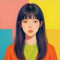 portrait of a girl, beeple and james jean, chiho aoshima color scheme
