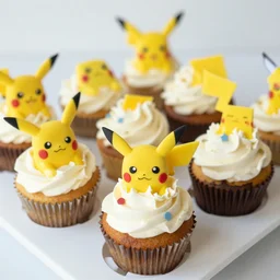 pokemon themed cupcakes | realistic | food photography