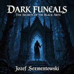 a black, gothic the cover art for dark funerals the secrets of the black arts by jozef szermentowski, tumblr, gothic art, gothic, dark and mysterious, blue and black color scheme