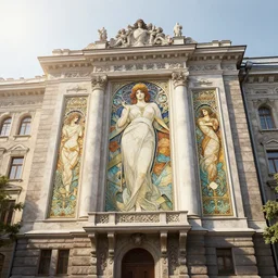 lviv building facade highly detailed, photo, artstation, 3 d render, sharp focus, art by tokiolab and alphonse mucha, 8 k, ultra realistic, lens flare, glow, soft lighting, hyperrealistic, unreal engine