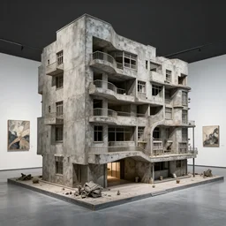 3 d octane model of a brutalism art gallery, highly detailed