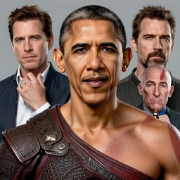 a highly detailed beautiful portrait of barack obama as kratos, by gregory manchess, james gurney, james jean
