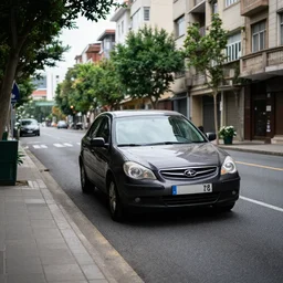one car on the street.