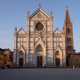 santa maria novella church in florence at dawn painted by greg rutkowski and thomas kinkade, artstation