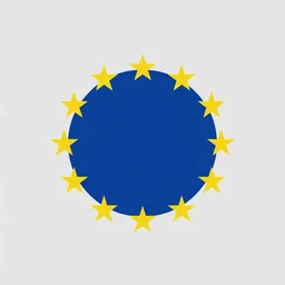 european flag epic stars, logo, vector art, minimalism