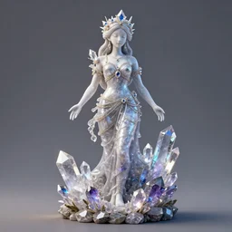 a statue made of crystal gems, fantasy art, digital art
