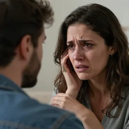 sicilian woman is angry at her husband, crying, desperate, ultra detailed, ultra realistic