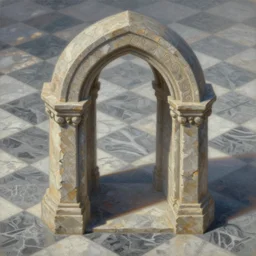 a beautiful painting by stone fantasy arch on a checkered marble ground artstation, greg rutkowski,