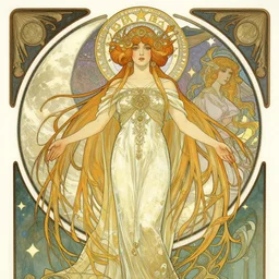 priestess of the moon, intricate, concept art, illustration by krenz cushart, alphonse mucha, artgerm, trending on artstation