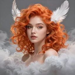 glowwave portrait of curly orange hair girls made of feathers mist and cloud from league of legends, au naturel, hyper detailed, digital art, trending in artstation, cinematic lighting, studio quality, smooth render, unreal engine 5 rendered, 3 d octane rendered, art style by pixar dreamworks warner bros disney riot games and league of legends.