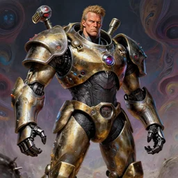 Stone Cold Steve Austin mech warrior, digital painting by Kentaro Miura and Hayao Miyazaki, beautiful, 4k wallpaper, realistic, intricate detail, dramatic lighting, concept art, gorgeous, intense, cinematic, film still, badass, crazy, psychedelic, trippy, strange, amazing
