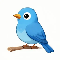 character turn around sheet of a blue bird