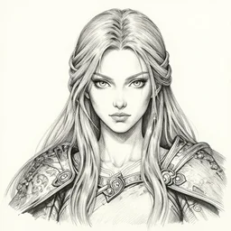 portrait of melina from elden - ring, pen and ink, intricate line drawings, by craig mullins, ruan jia, kentaro miura, greg rutkowski