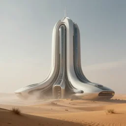 surreal futuristic high tech bioremediation architecture in the desert, foggy, highly detailed, digital painting, arstation, concept art, hyperealistic octane render, unreal engine,