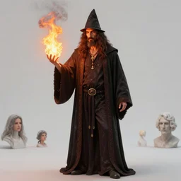 a hyper realistic frank zappa as a sorcerer. casting fire magic. by chiara bautista and karl kopinski and kim jung giu and weta studio, and lucasfilm and jesper ejsing and norman rockwell greg rutkowski frank frazzeta