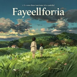 a cover of an album of farewellforvia in style of miyazaki