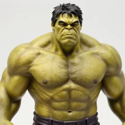 a close up photo of a detailed golden statue of Hulk, Upper body shot, 8K,