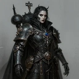 gothic byzantine aristocrat, cyborg, dark fantasy, warhammer 4 0 k, portrait, highly detailed, digital painting, trending on artstation, concept art, sharp focus, illustration, art by artgerm and greg rutkowski and magali villeneuve