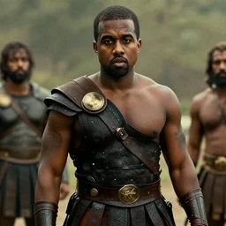 film still of kanye west as leonidas in 3 0 0 movie, 8 k