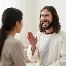 jesus talking to an angry asian mom