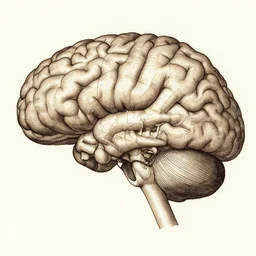 a detailed intricate scheme of a human brain, by leonardo da vinci