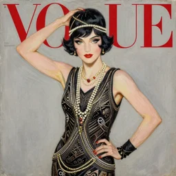 vogue magazine, roaring 1 9 2 0 s flapper, greg rutkowski, john singer sargent, anime, trending on pixiv, oil painting, intricate