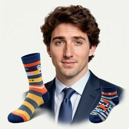 detailed portrait of justin trudeau colorful socks!!! by tomasz alen kopera and peter mohrbacher and johanna martine! and margaret keane! coherent luminescent