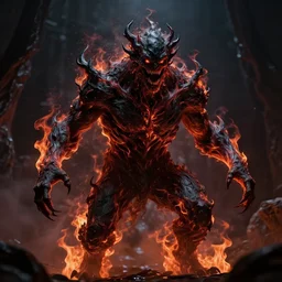 a horrifying monster made out of black fire, dramatic lighting, cinematic, establishing shot, extremely high detail, photo realistic, cinematic lighting, post processed, concept art, artstation, matte painting, style by eddie mendoza, raphael lacoste, alex ross