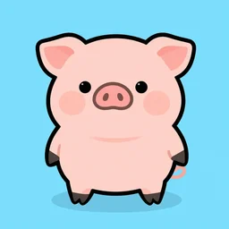 cute adorable pig 2 d sprite, trending on artstation, deviantart, pixiv, video game asset, by yee chong silverfox