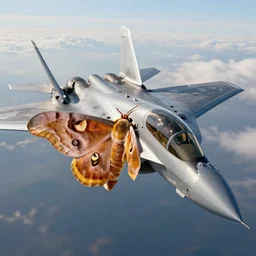 a moth mixed with a f 3 5 fighter jet, highly detailed, super realistic, unreal engine, 8 k